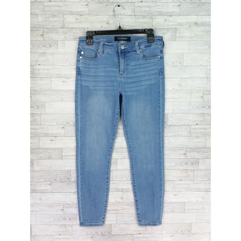 Women's Liverpool Gia Glider Ankle Skinny Raw Hem Abbot Kinney Jeans Sz 6 28